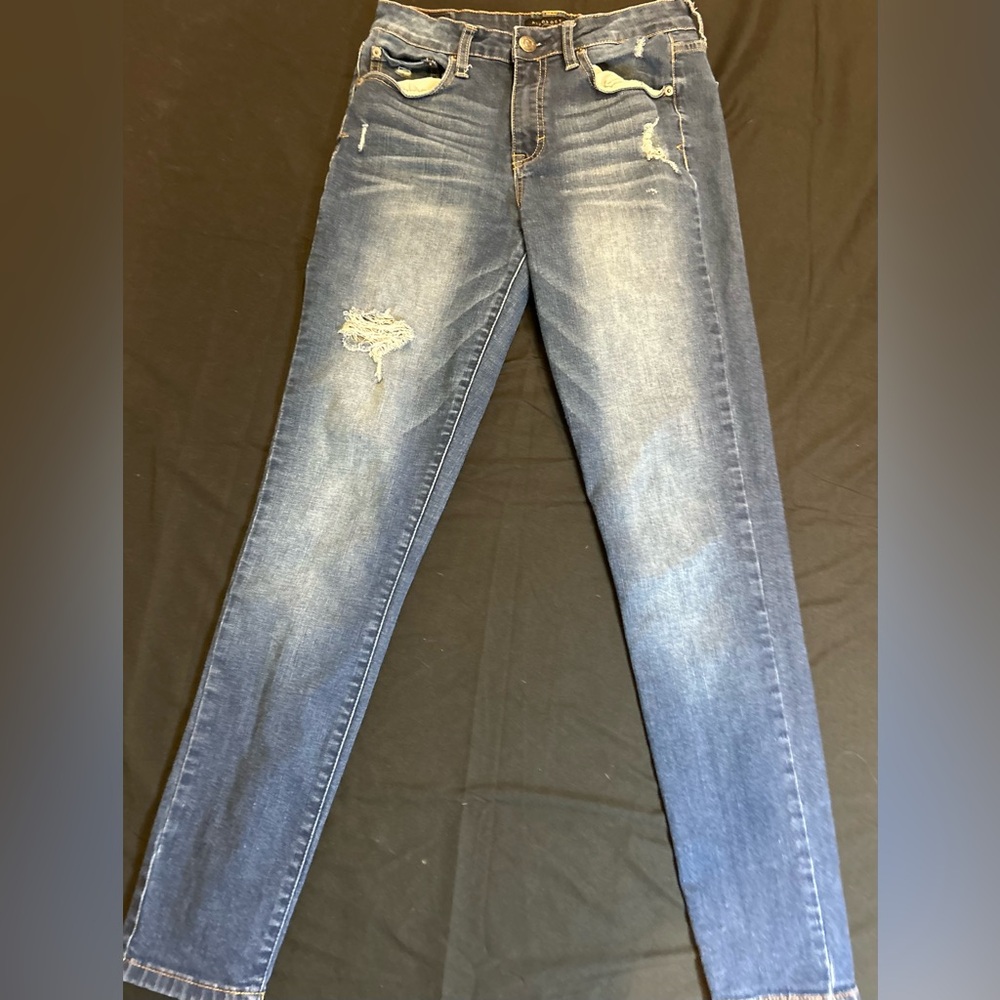 Aeropostale Blue Distressed Skinny Jeans